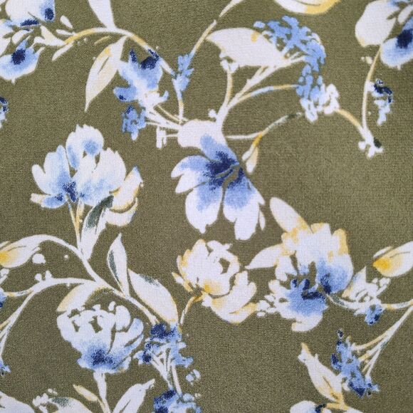 Lane Bryant Blouse Top Women Plus Size 26/28 Green Floral Short Sleeve Casual - Picture 6 of 9